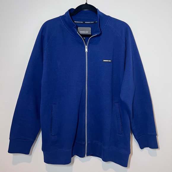 Members Only Mens Classic Fleece Full Zip Navy Vented Jacket Size XL NWOT Iconic - Picture 2 of 15